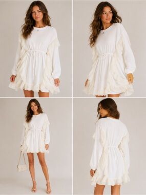 See by Chloe White Dress with Ruffle Details